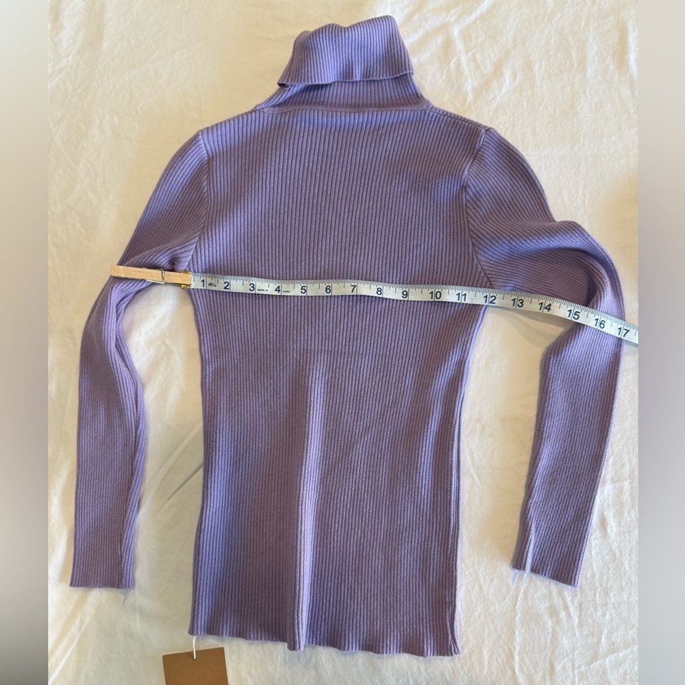 4/$20 NORACORA Women’s Lavender Ribbed Turtleneck Sweater - NEW w/ Tags - Small - Picture 4 of 4